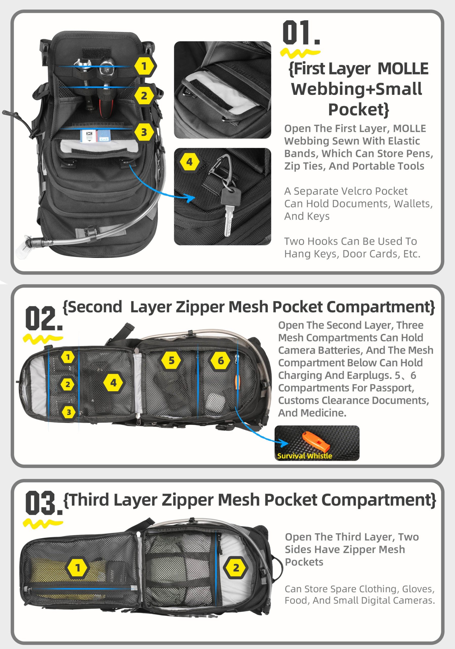 Bolso Tanque 9L para Moto - Con Porta-Bolsa de Hidratación, Impermeable