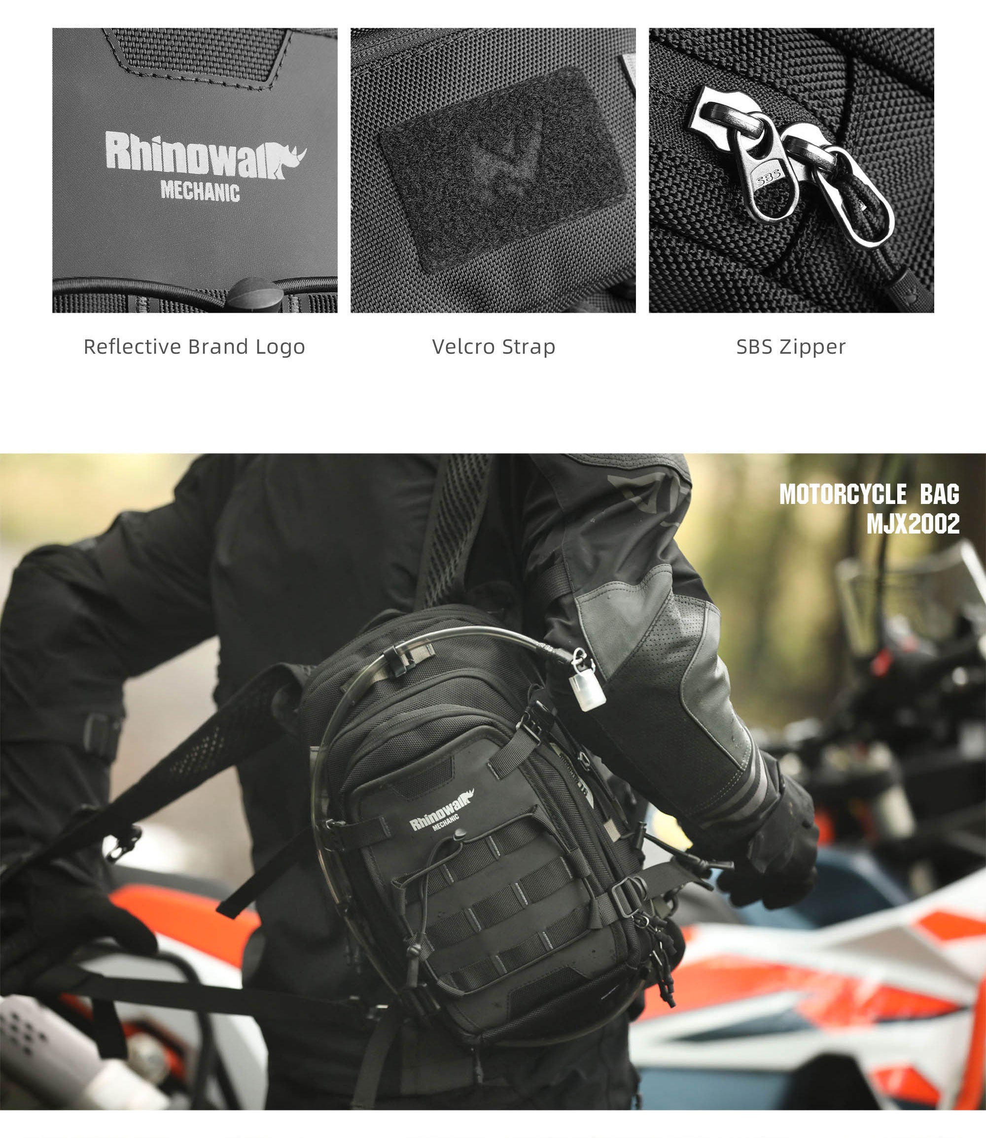 Bolso Tanque 9L para Moto - Con Porta-Bolsa de Hidratación, Impermeable