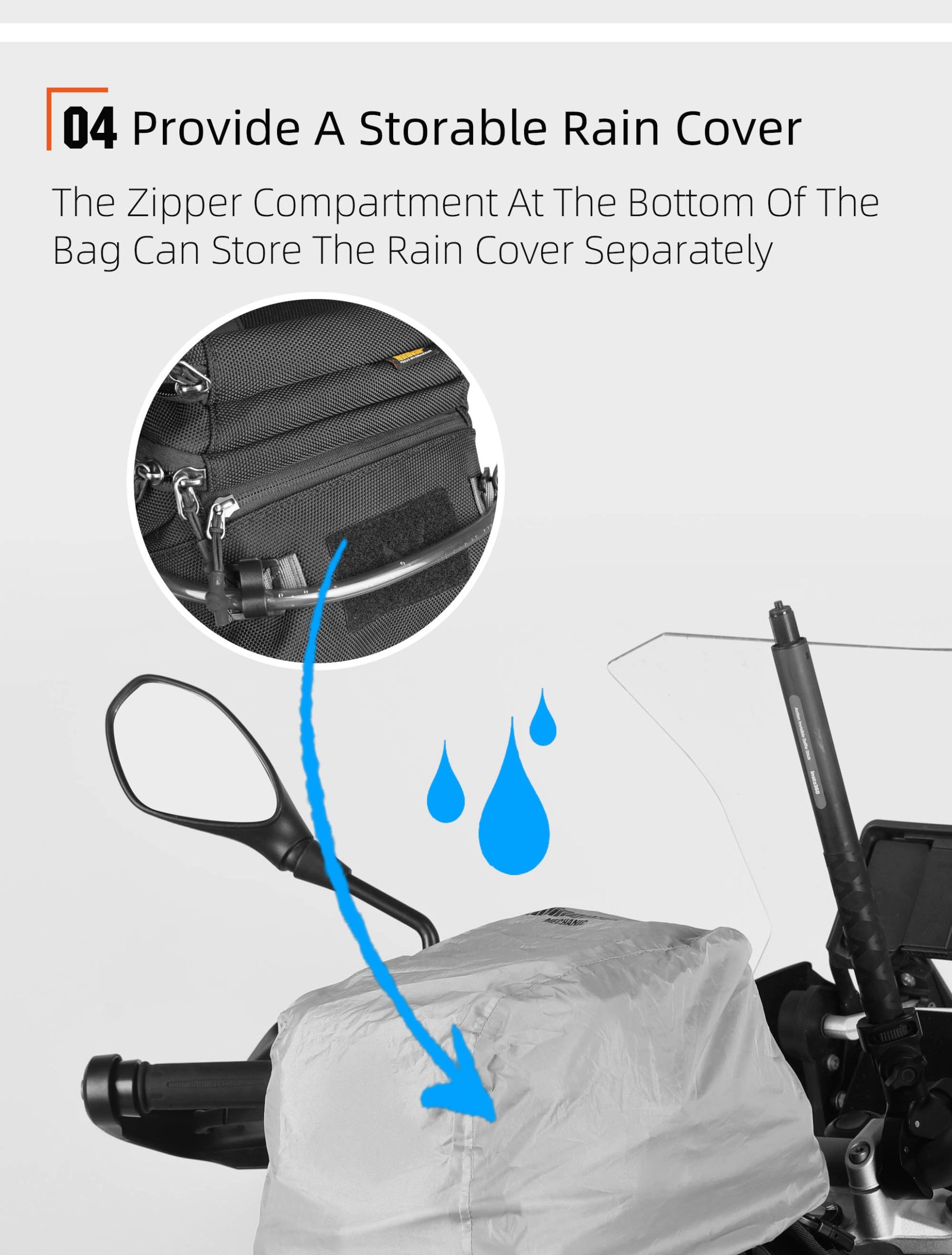 Bolso Tanque 9L para Moto - Con Porta-Bolsa de Hidratación, Impermeable