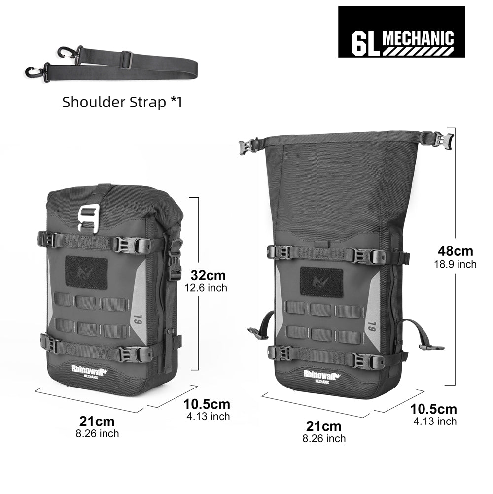 Bolso para Moto Impermeable 6L – Serie Mechanic