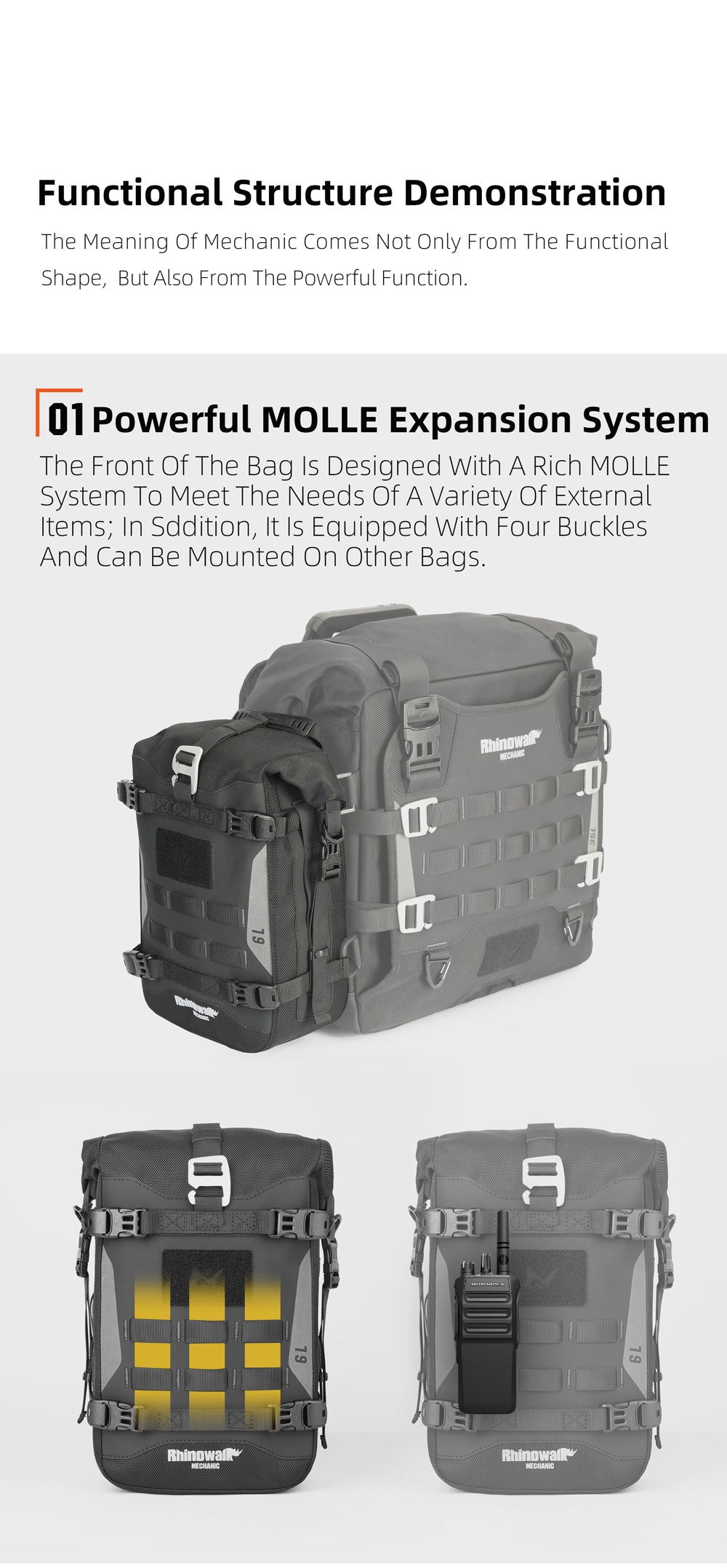 Bolso para Moto Impermeable 6L – Serie Mechanic