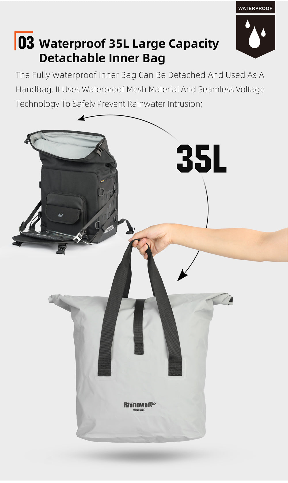 Alforja Lateral para Moto 35L - Desenganche Rápido Impermeable