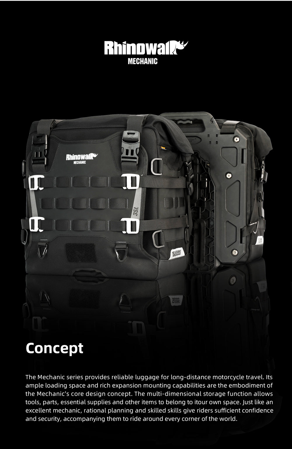 Alforja Lateral para Moto 35L - Desenganche Rápido Impermeable