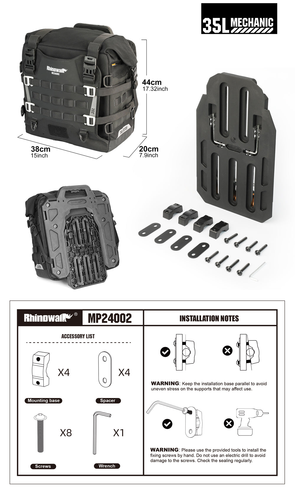 Alforja Lateral para Moto 35L - Desenganche Rápido Impermeable