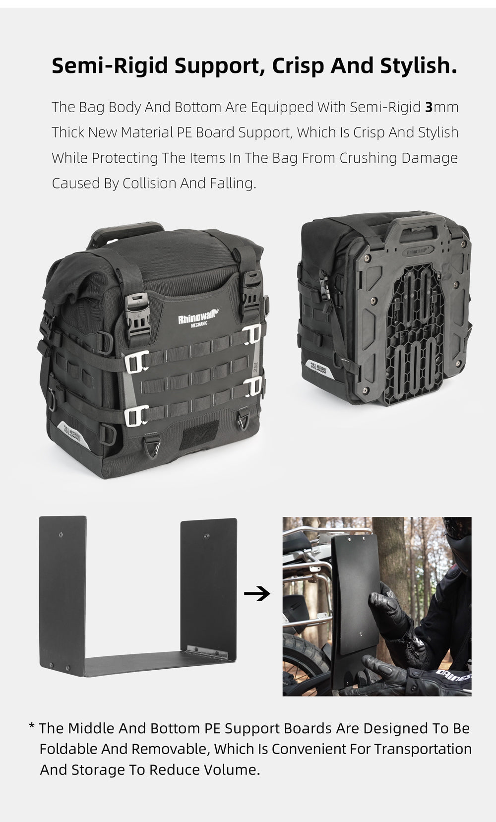 Alforja Lateral para Moto 35L - Desenganche Rápido Impermeable