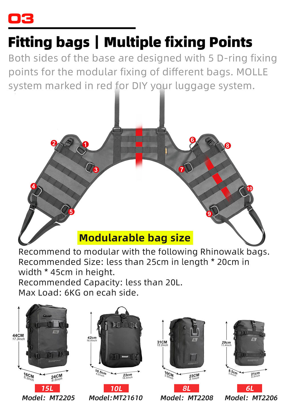 Base de Montaje Universal para Alforjas Laterales