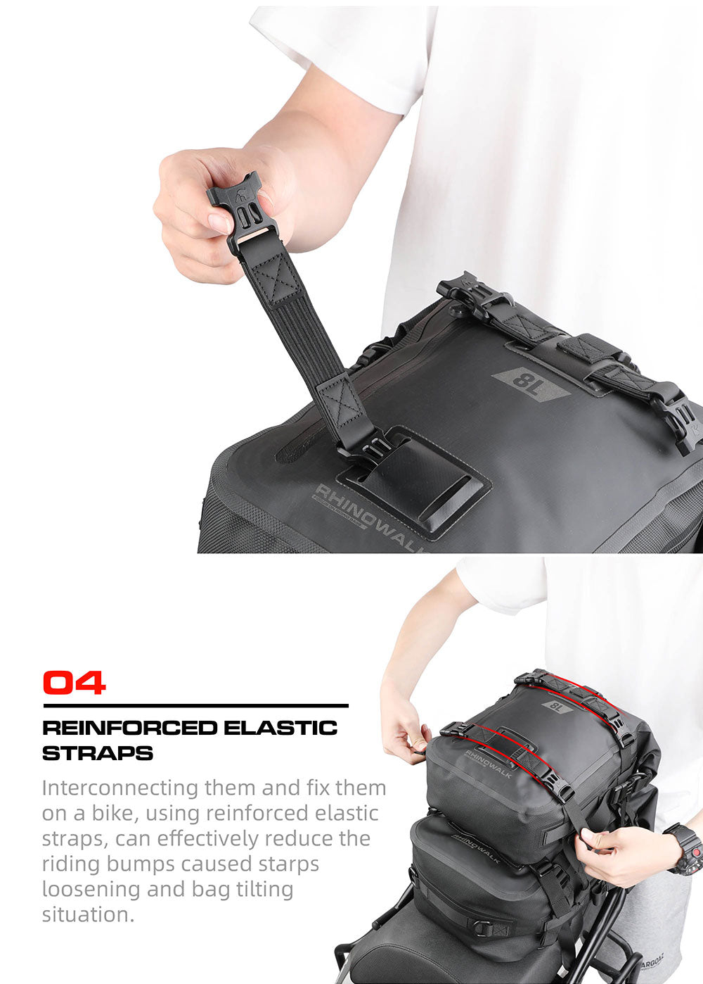 Juego de Bolsos Impermeables Modulares para Moto 8L/15L/30L