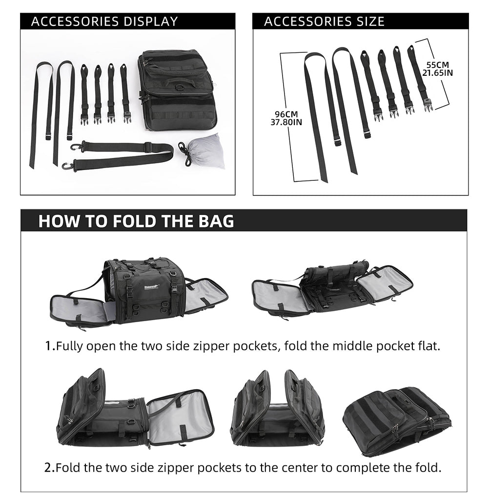 Bolso de Cola para Moto de Gran Capacidad