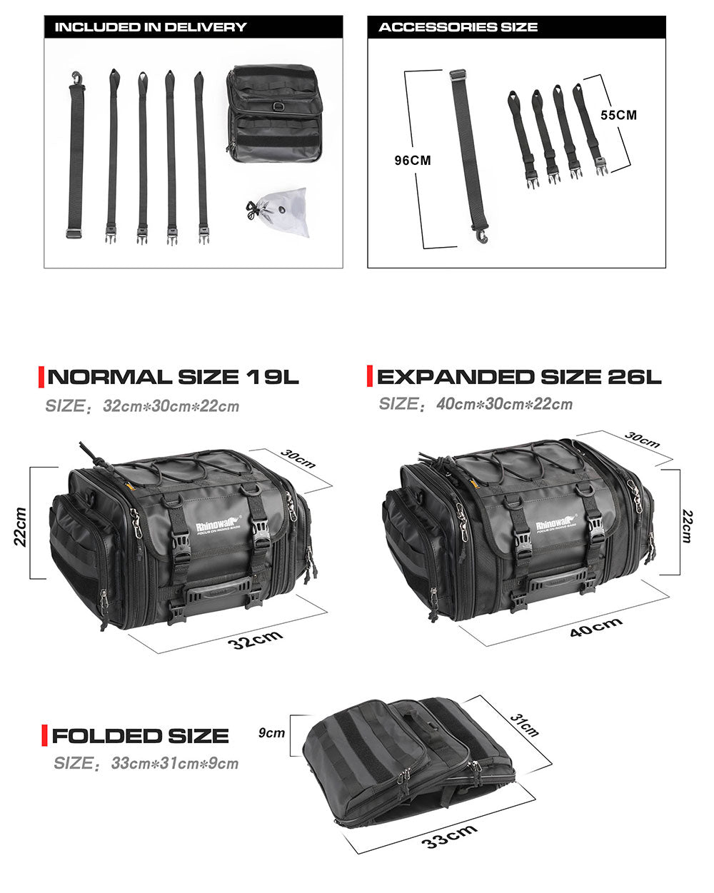 Bolso Cola para Moto 19-26L